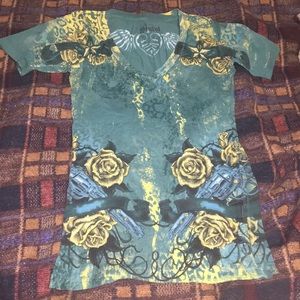Aqua Yellow Roses Gun Sinful T